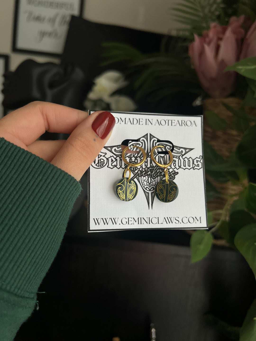 Double Sided | Drop Earrings | Mini Rounds | Stainless Steel Huggies