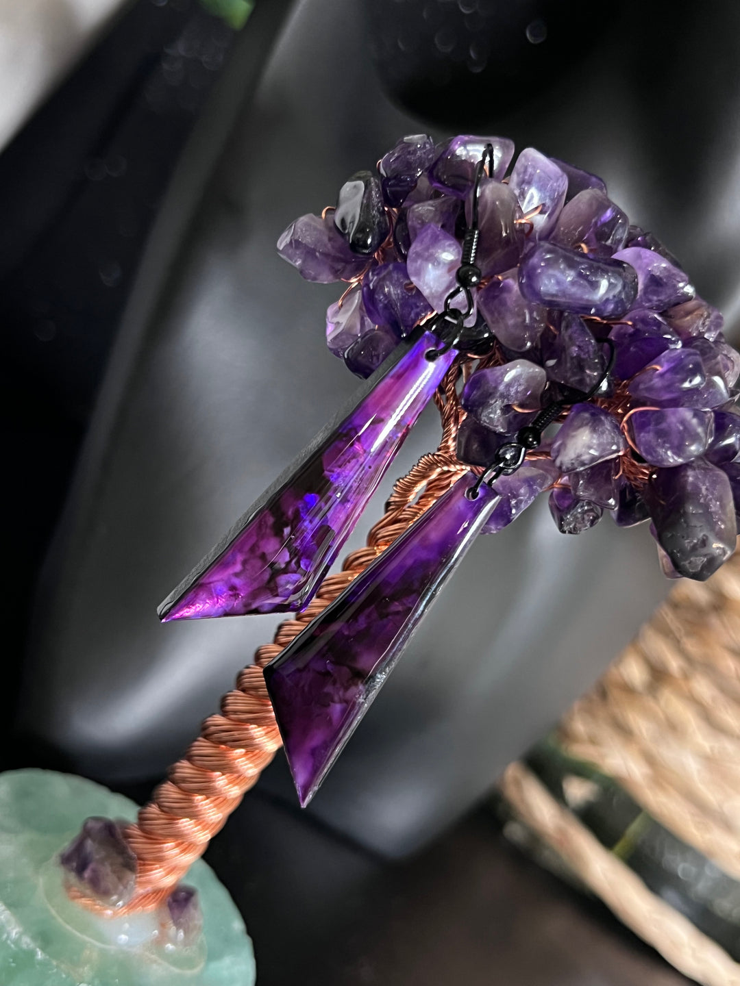 Amethyst Inspired Earrings | Hand painted