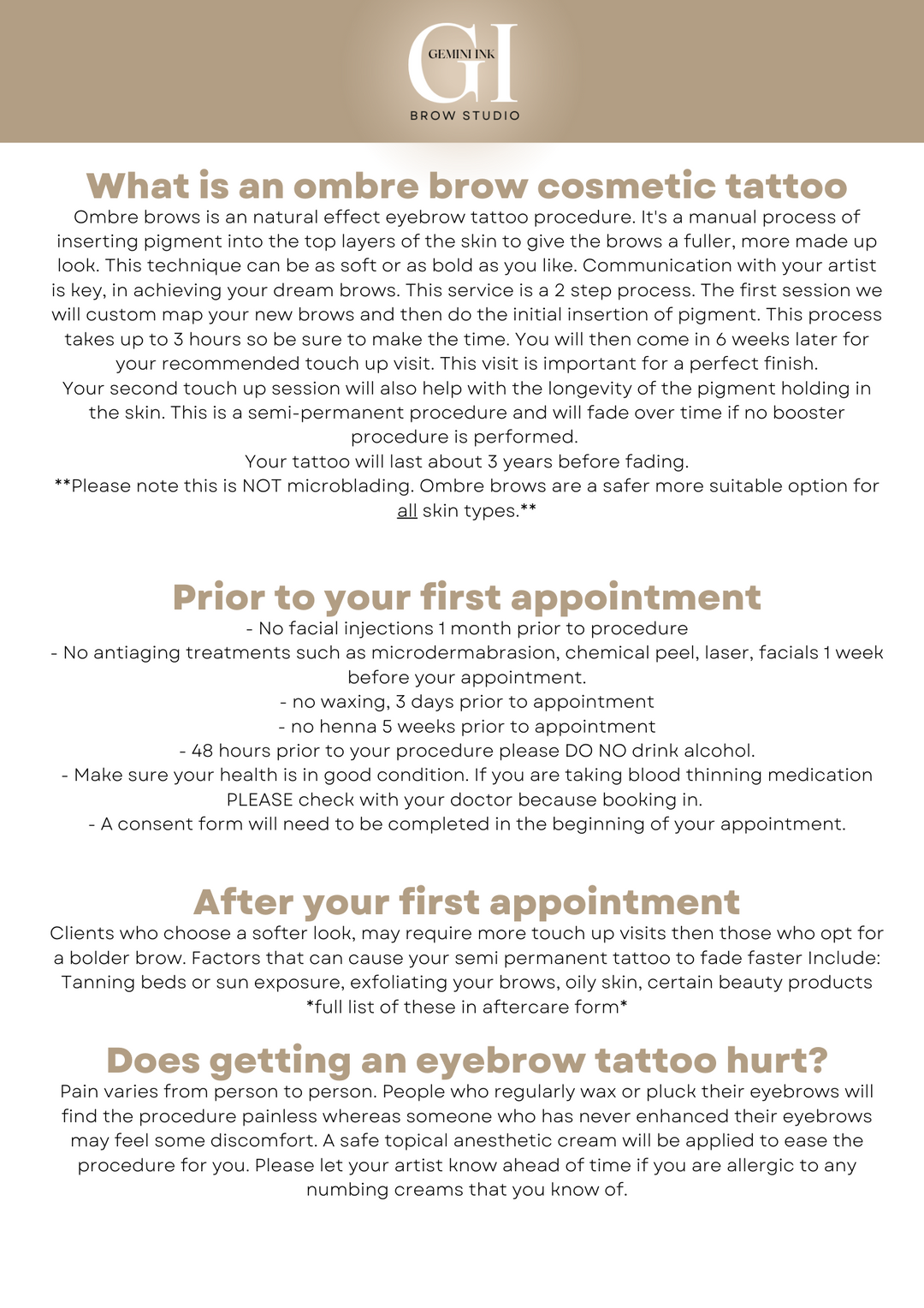 Brow Information