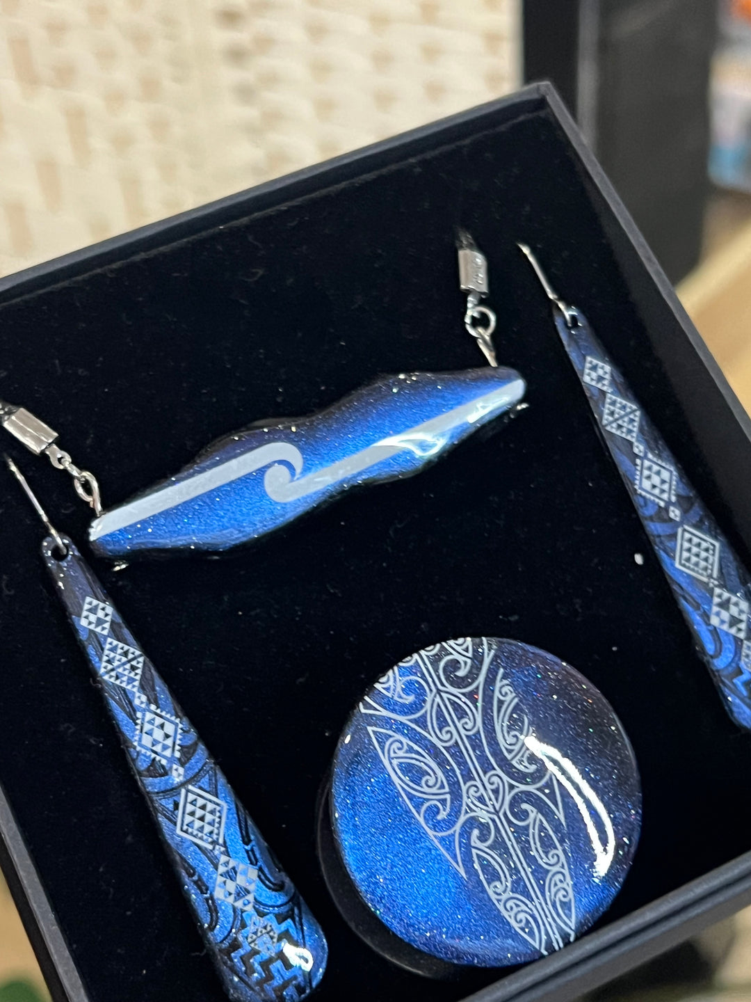 Matariki Inspired Set | Pendant, Earrings &amp; Phone Grip