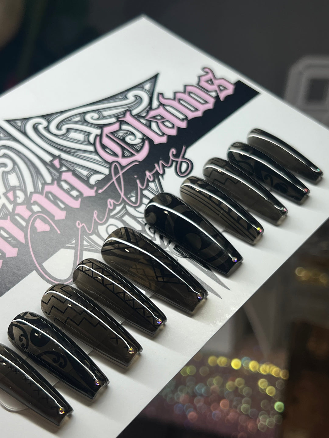 Pōhutukawa Inspired Matariki Set | Nail Size Large | Long Coffin