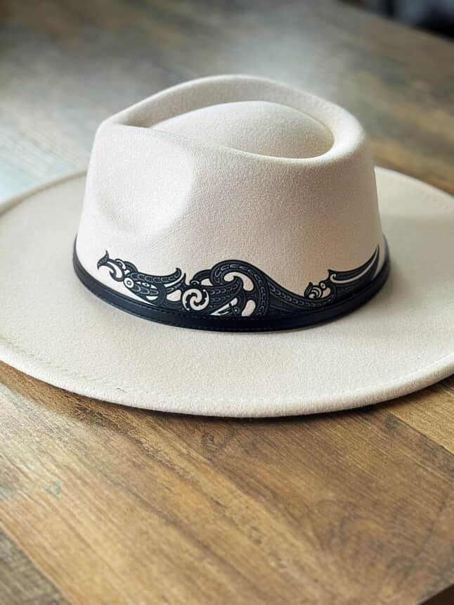 Wide Brim Beige Potae