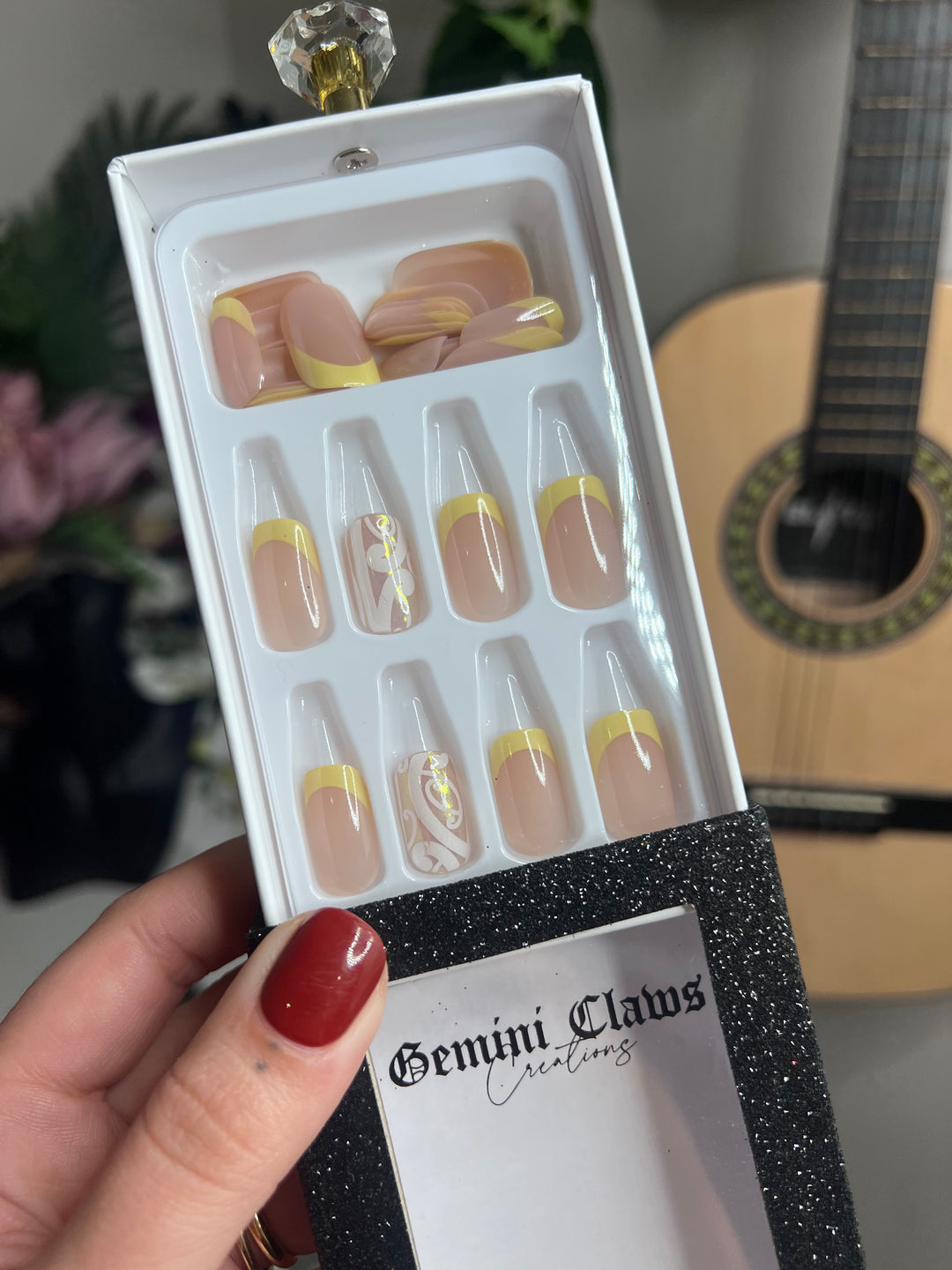 Yellow French Tips, Chrome & Te Ao Marama Designs