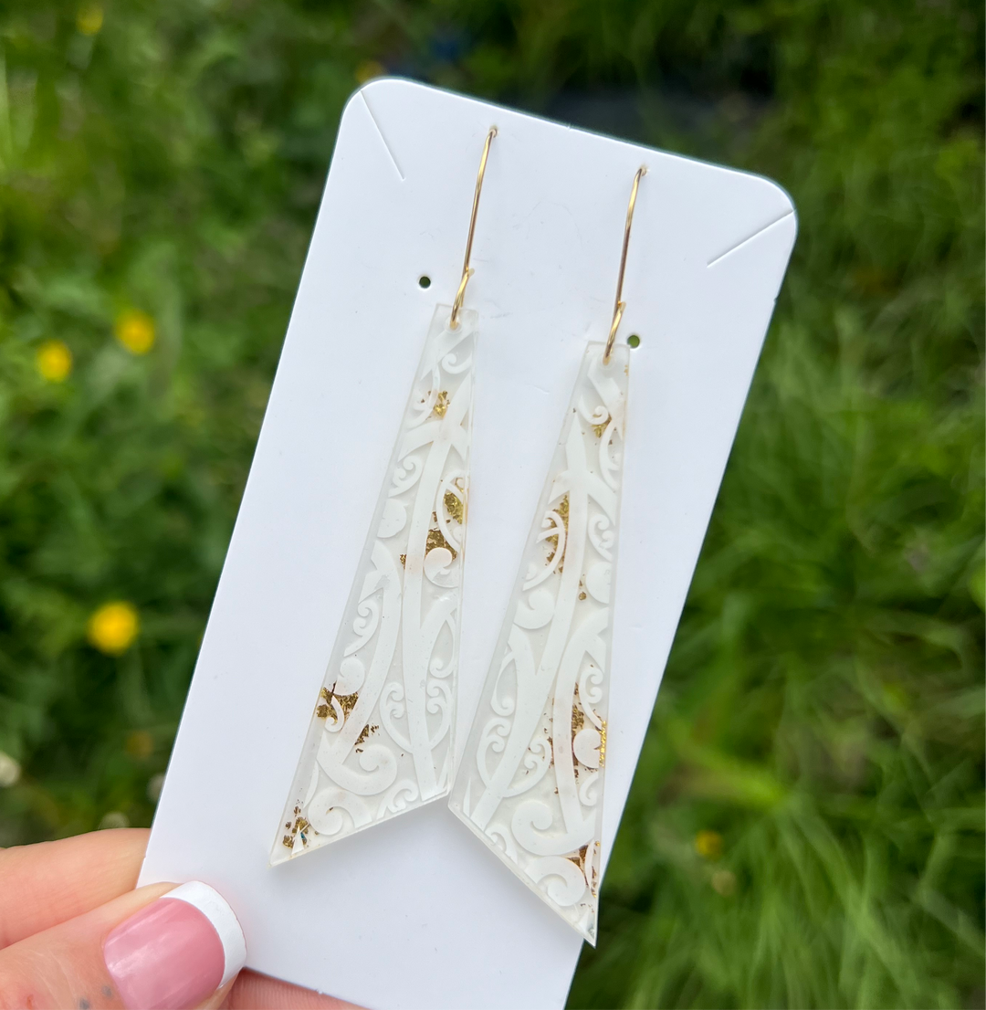 White Te Ao Marama Earrings