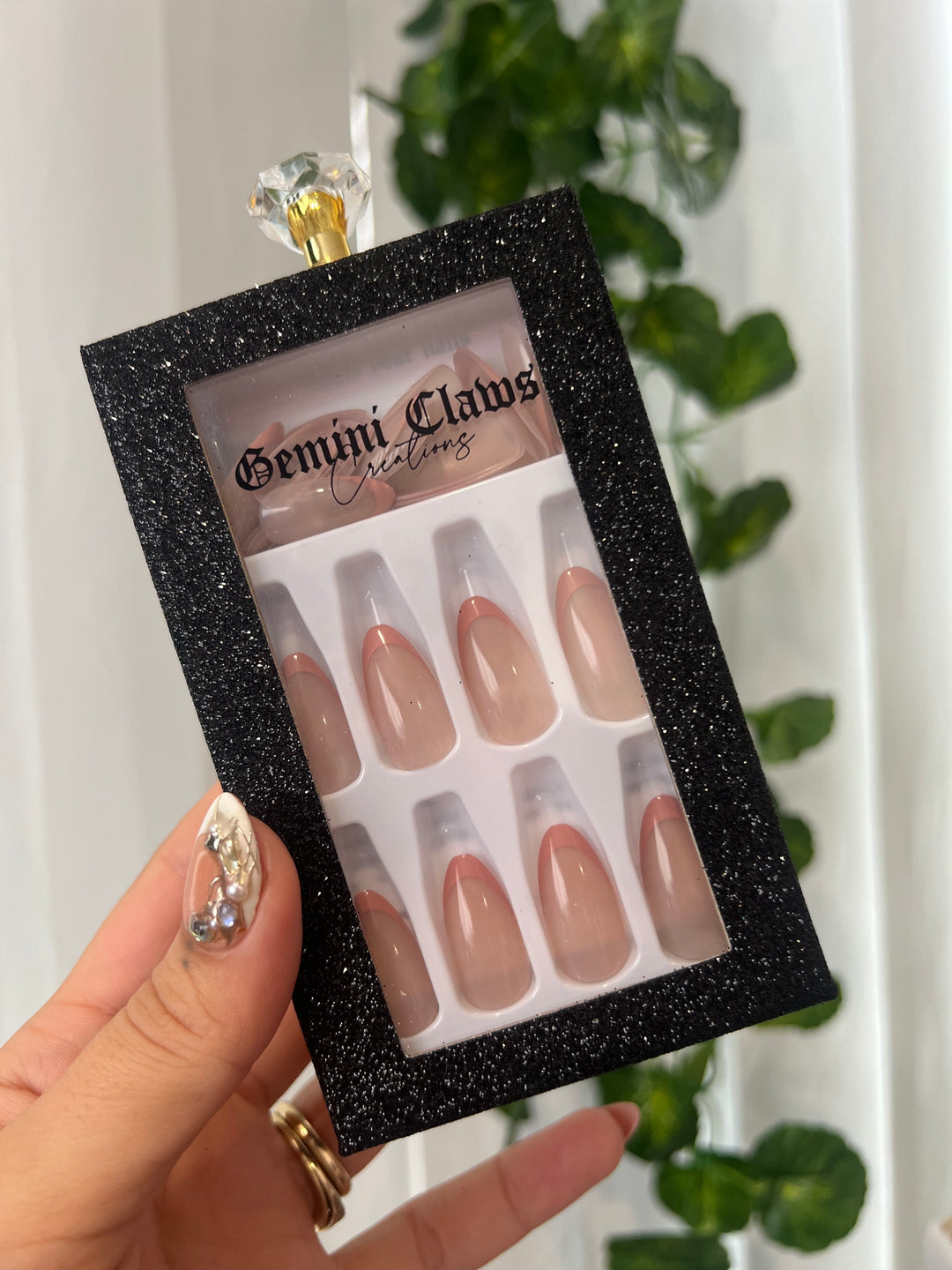Medium Almond Dark Nude French Tips