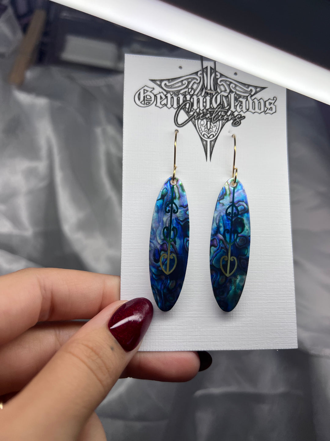 Paua Inspired Base | Medium Length Earrings