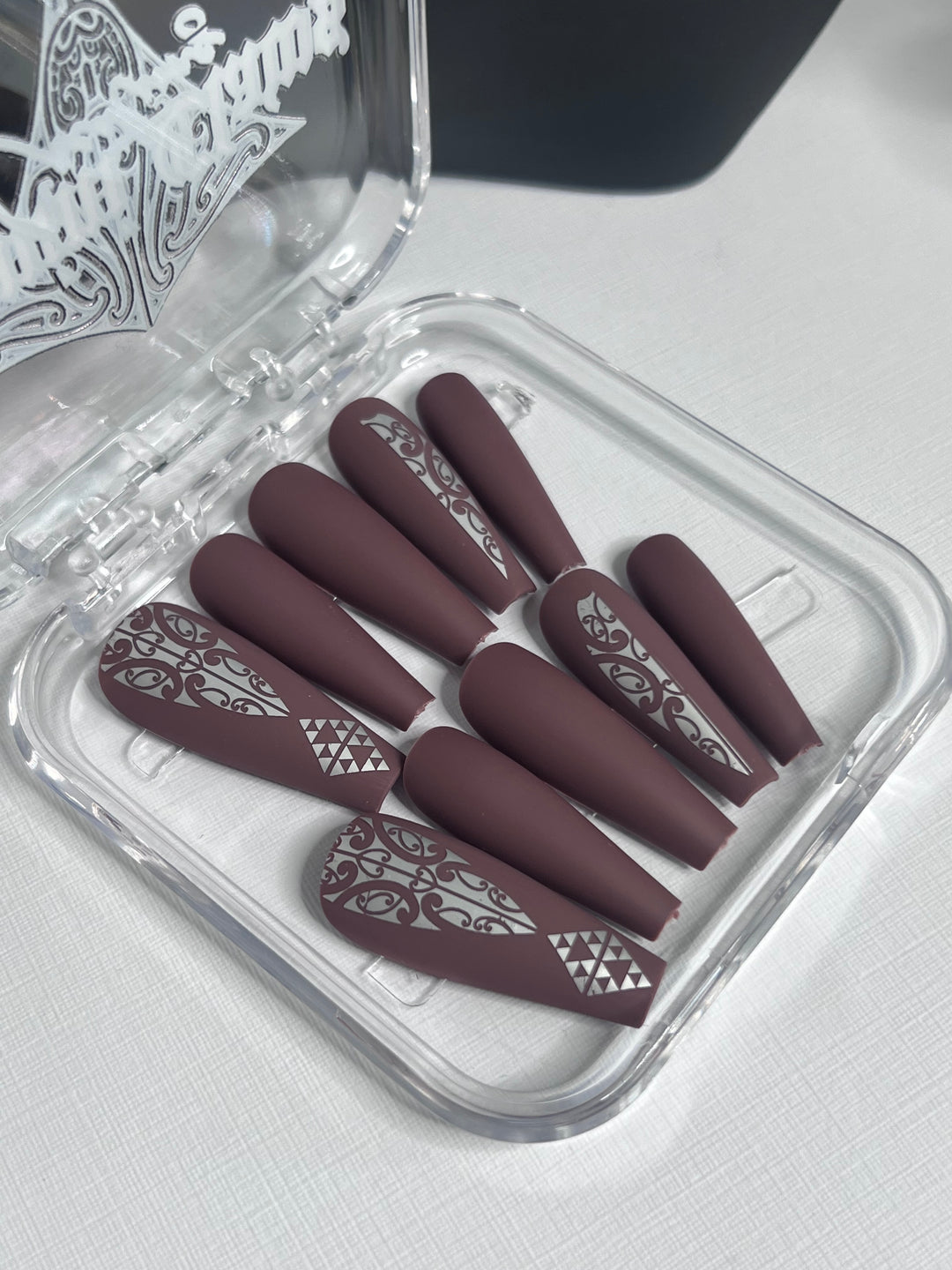 Long Coffin Shape Nails | Petite Te Pō Designs