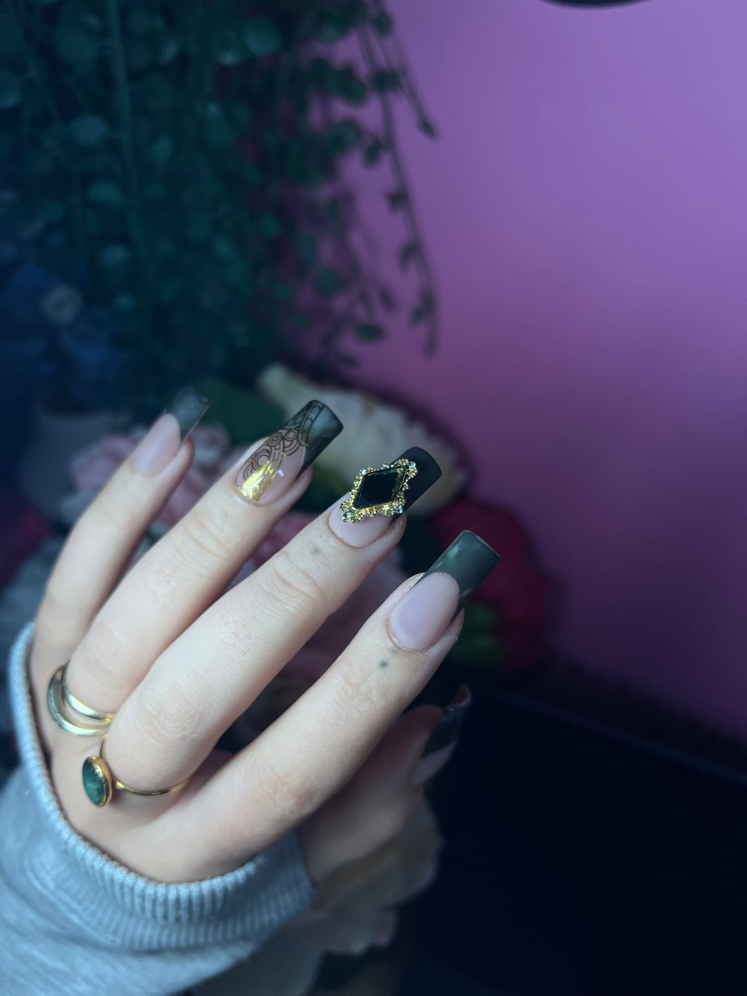 Dark Pounamu French Tip