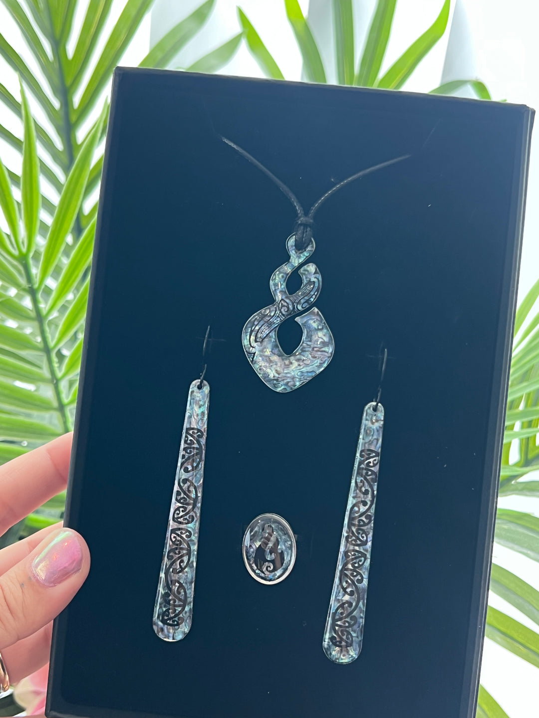 Medium gift box | Pāua Inspired | Earrings, Necklace, Ring