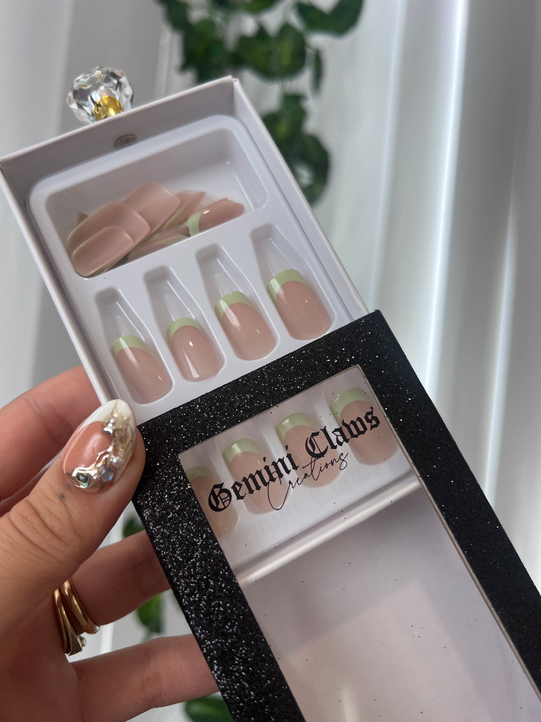 Medium Square Lime French Tips