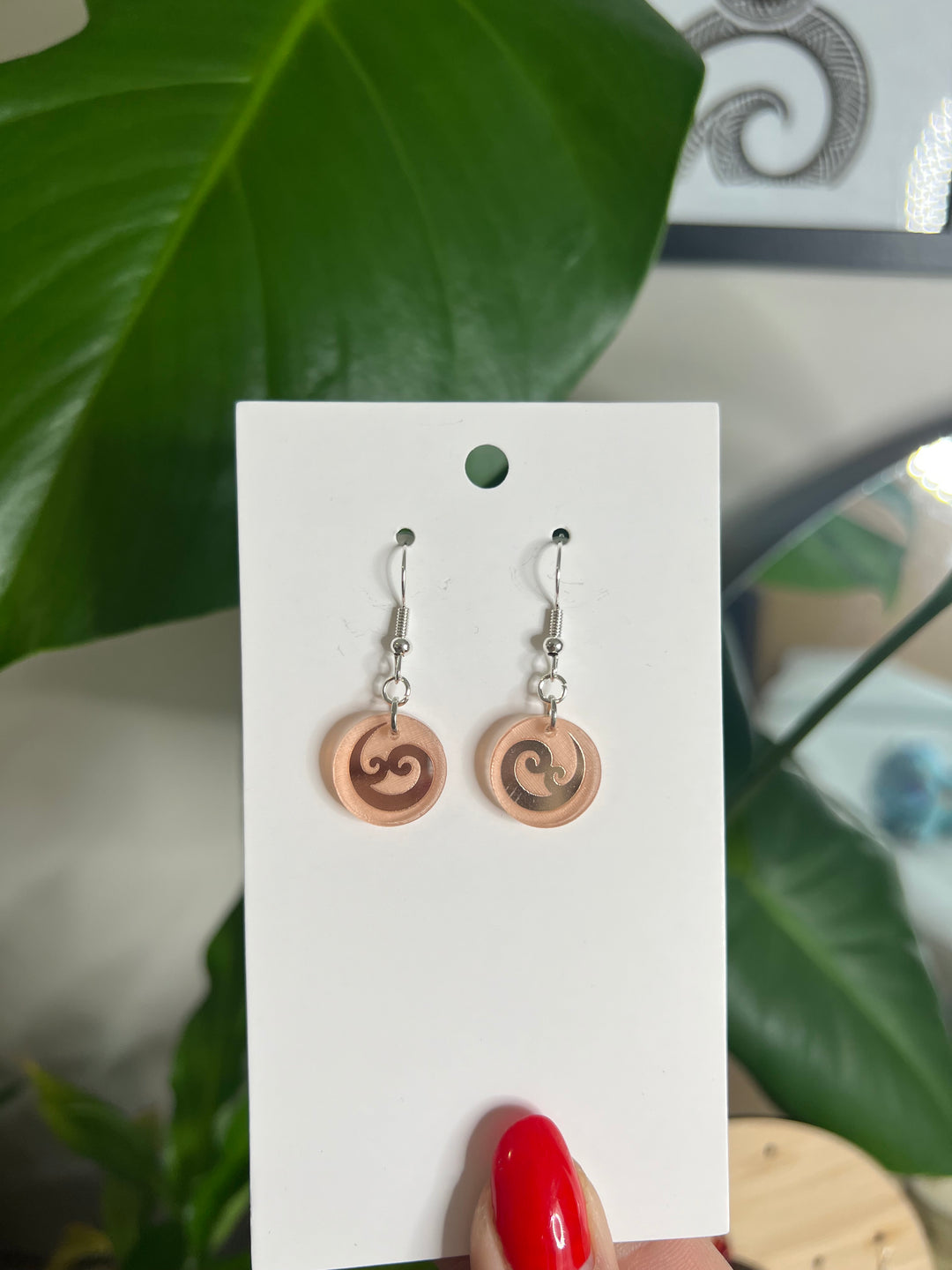 Mini Rose gold mirror koru design