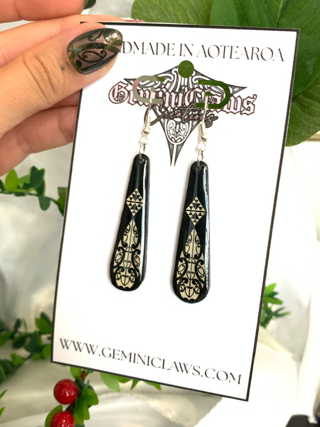 Black Clay Earrings | Petite Te Pō Vanilla Design