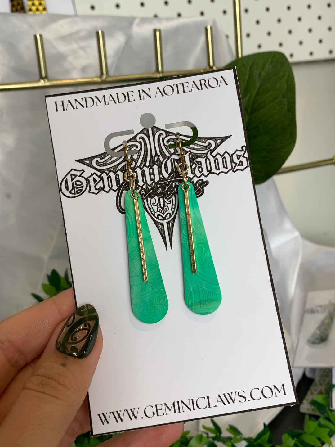 Seafoam Roimata Gold Dangle Charm