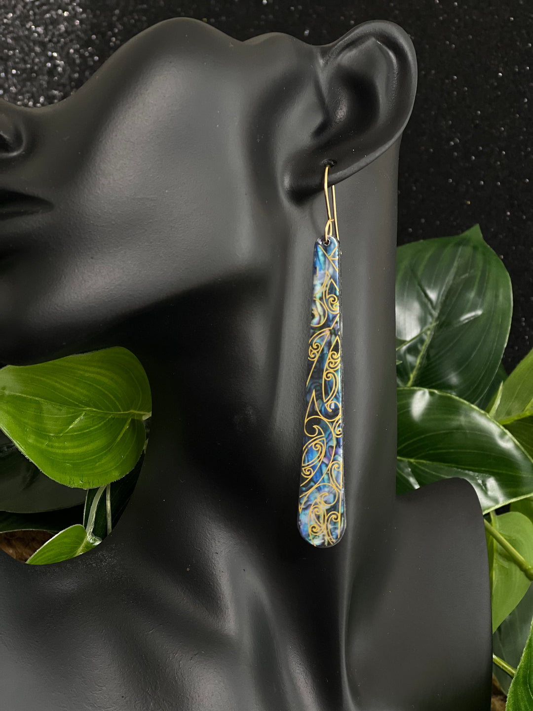 Handpainted Pāua Earrings | Long Roimata