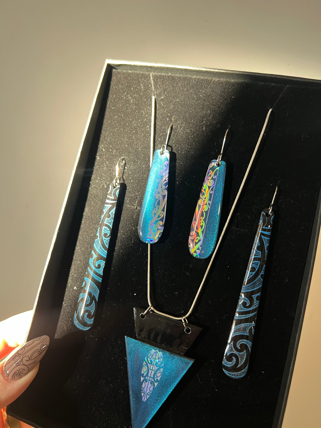 Galaxy Blue Base &amp; Holographic Silver Designs