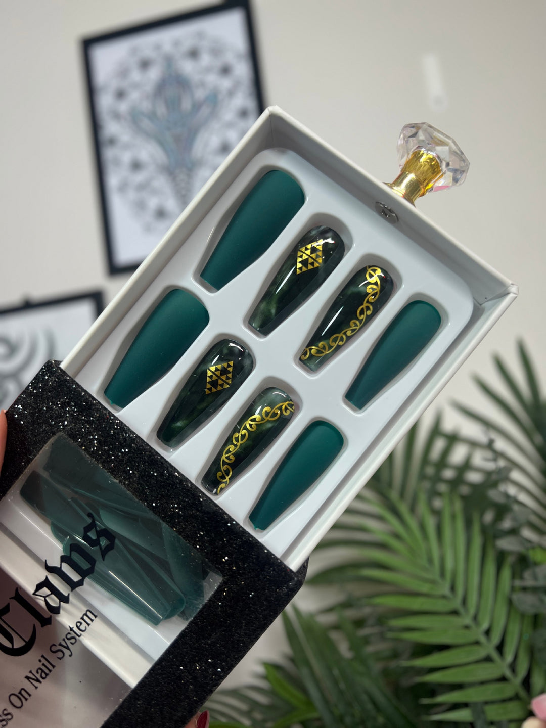 Long Coffin Shape Nails | Taniko |Koru Māori Designs